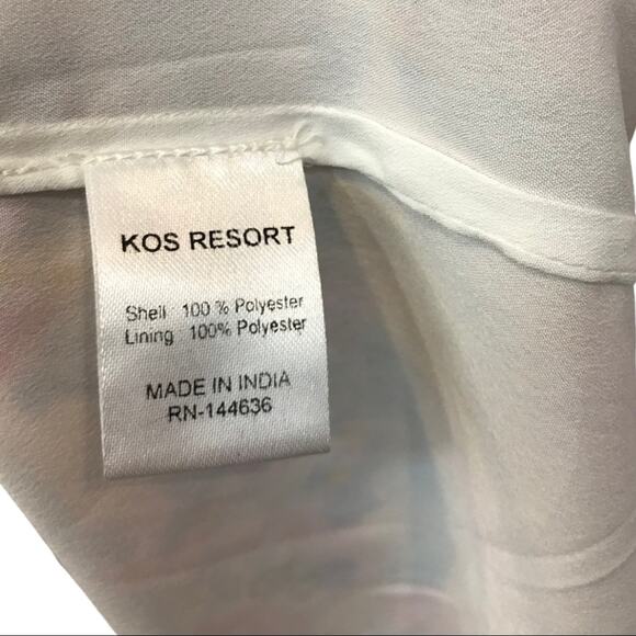 Kos Resort Floral Smocked Tie Strap Maxi Dress M - Picture 10 of 13